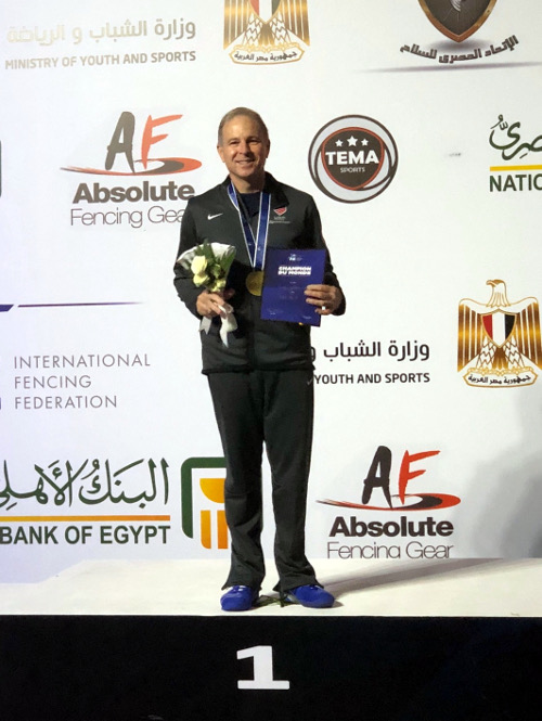 Josh Runyan: GOLD Medal in Vet 60 Men’s Saber at the 2019 Veterans’ Fencing World Championship in Cairo, Egypt